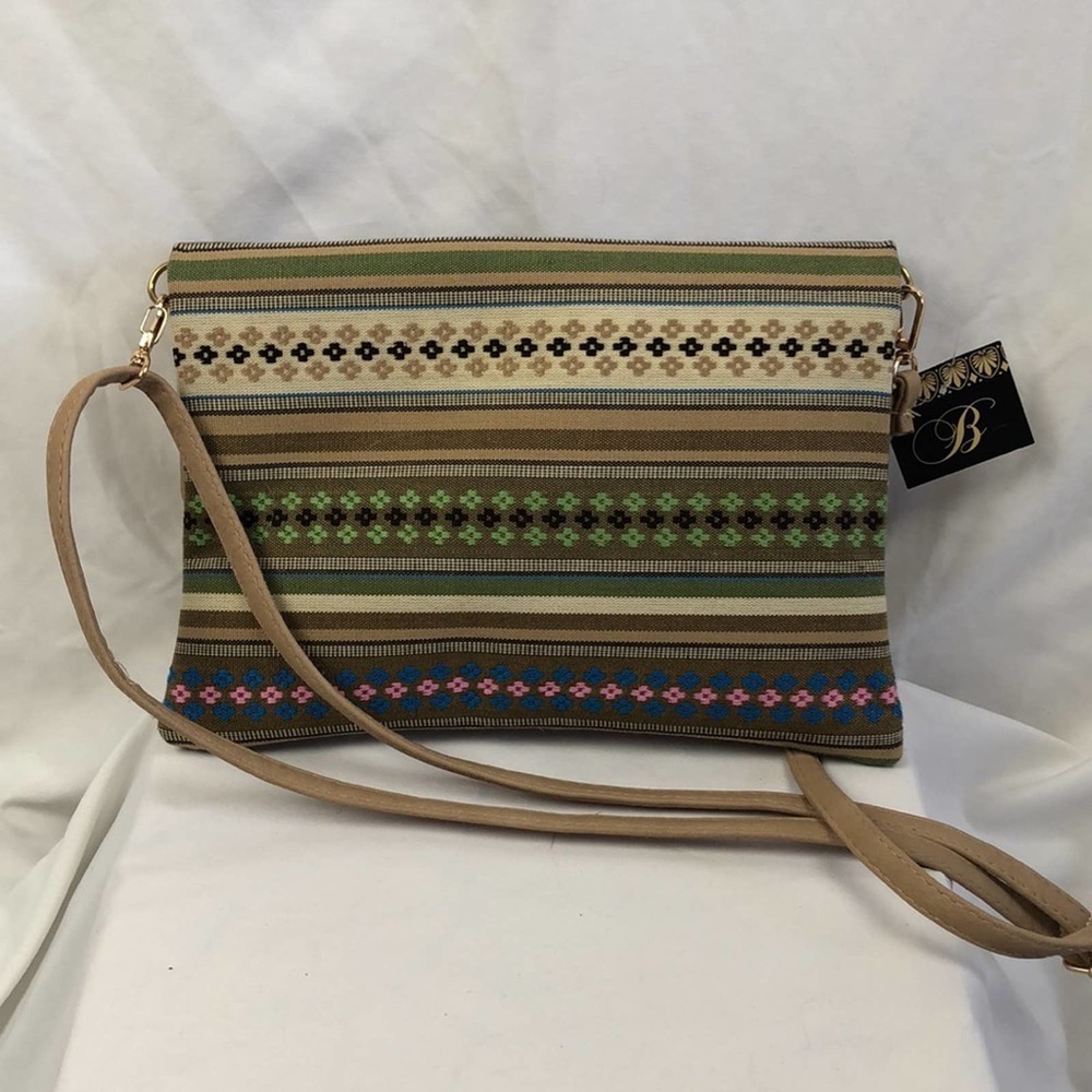 Boho Beaded Fold Over Hand Bag - Picture 5 of 10